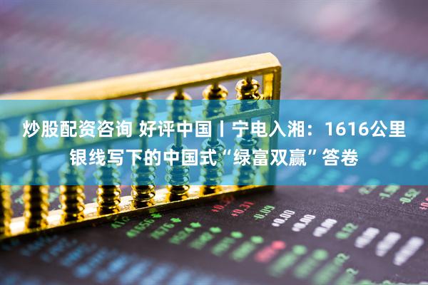 炒股配资咨询 好评中国丨宁电入湘：1616公里银线写下的中国式“绿富双赢”答卷